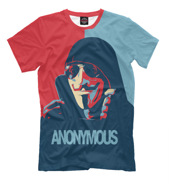 Мужская футболка с изображением Anonymous цвета Белый