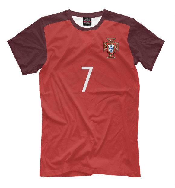 Мужская футболка с изображением Криштиану Роналду Форма Сборной Португалии цвета Светло-коричневый