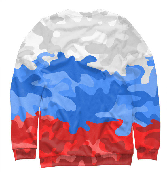 Свитшот для девочек с изображением Камуфлаж флаг России цвета Белый