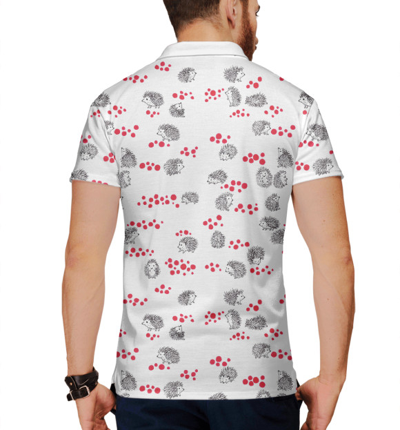 Мужское поло с изображением Hedgehogs цвета Белый