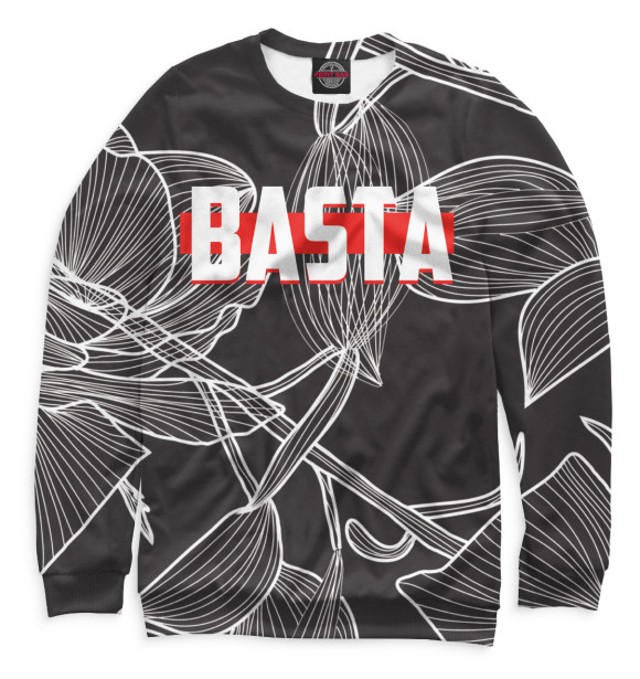 Свитшот для мальчиков с изображением Баста цвета Белый