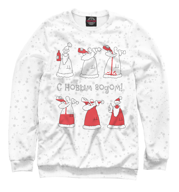 Свитшот для девочек с изображением С Новым годом! цвета Белый