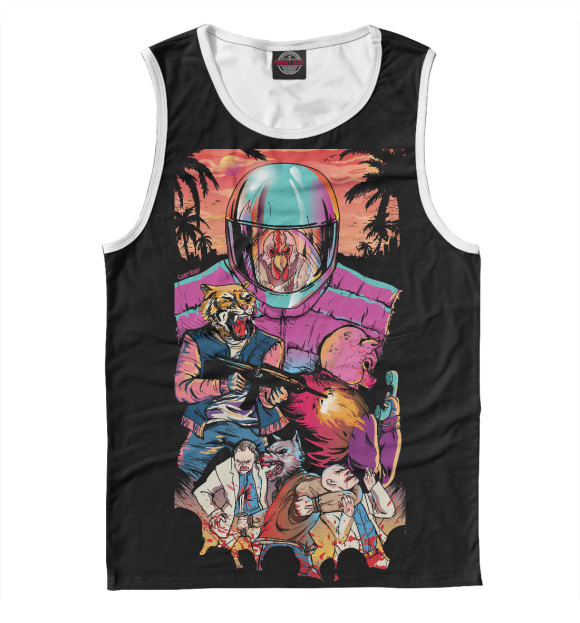 Майка для мальчика с изображением Hotline Miami цвета Белый