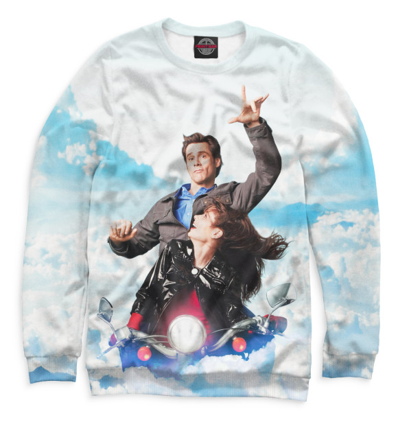 Свитшот для девочек с изображением Джим Керри — Всегда говори «Да» цвета Белый