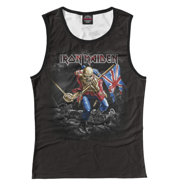 Женская майка с изображением Iron Maiden цвета Белый