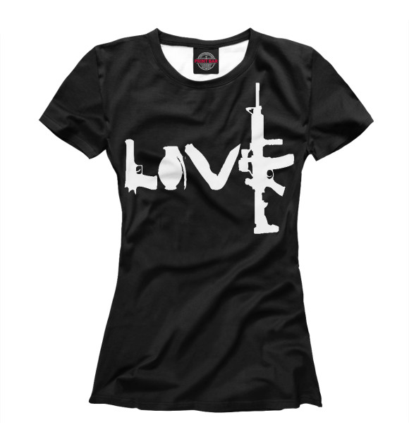 Женская футболка с изображением Love War цвета Белый