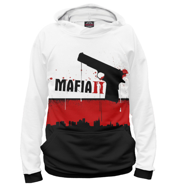 Мужское худи с изображением Mafia II цвета Белый