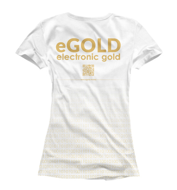 Женская футболка с изображением Coin white code eGOLD цвета Белый