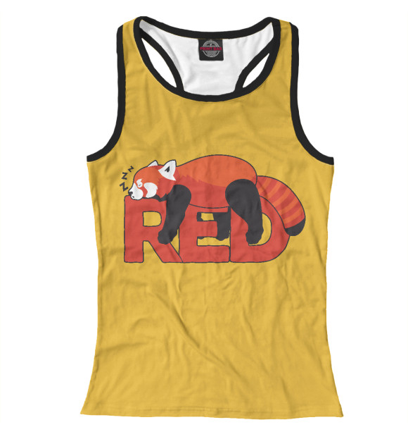 Женская майка-борцовка с притом Red Panda цвета Белый Женская майка-борцовка с изображением Red Panda цвета Белый