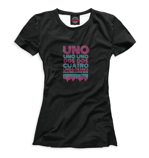 Женская футболка с изображением Uno цвета Белый