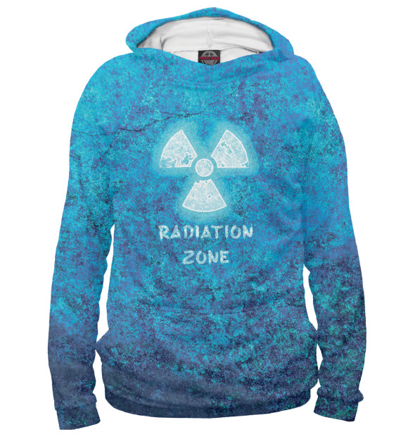 Мужское худи с изображением Radiation Zone цвета Белый