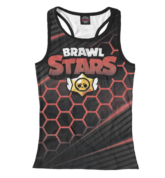 Женская майка-борцовка с изображением Brawl Stars цвета Белый