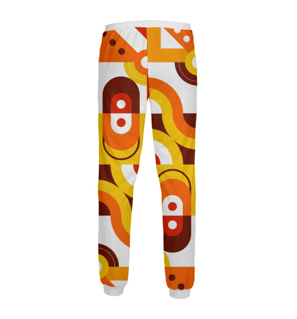 Мужские спортивные штаны с изображением Pattern - retro orange цвета Белый