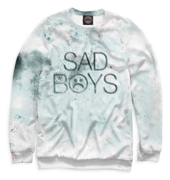 Свитшот для мальчиков с изображением Sad Boys цвета Белый