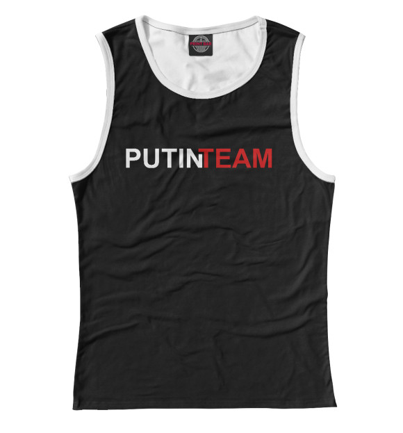 Майка для девочки с изображением Путин Team цвета Белый