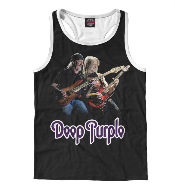 Мужская майка-борцовка с притом Deep Purple цвета Белый Мужская майка-борцовка с изображением Deep Purple цвета Белый