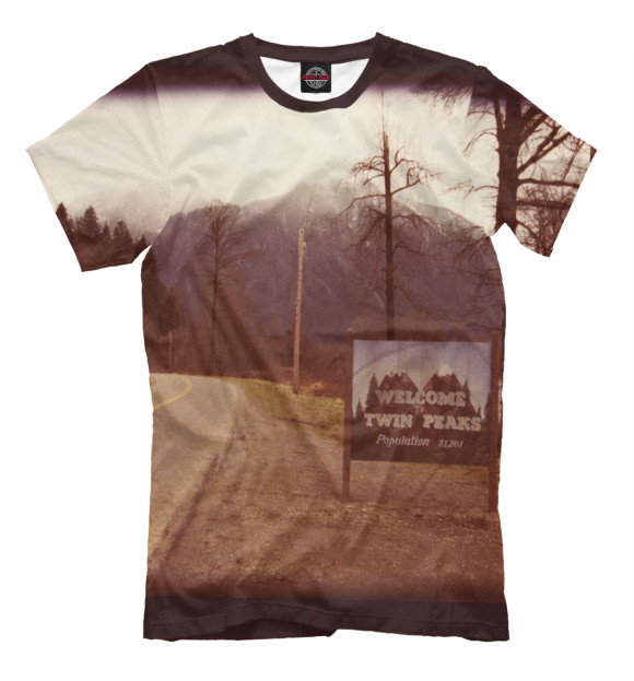 Мужская футболка с изображением Welcome to Twin Peaks цвета Молочно-белый