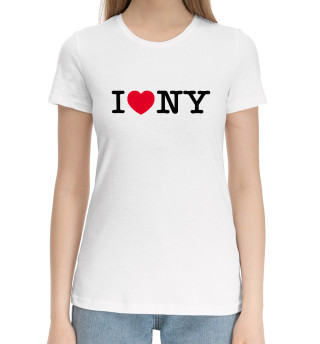 Хлопковая футболка для девочек I Love New York