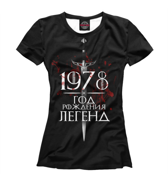 Футболка для девочек с изображением 1978 цвета Белый