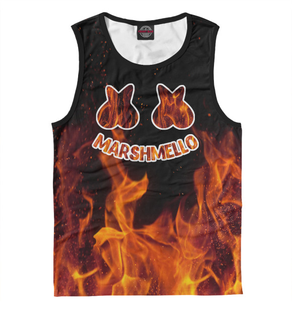 Майка для мальчика с изображением Marshmello Fire цвета Белый