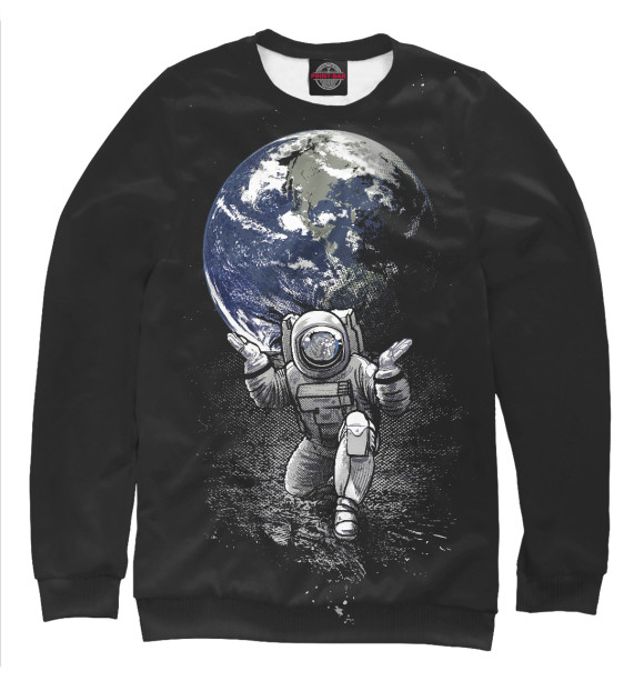 Мужской свитшот с изображением Космонавт цвета Белый