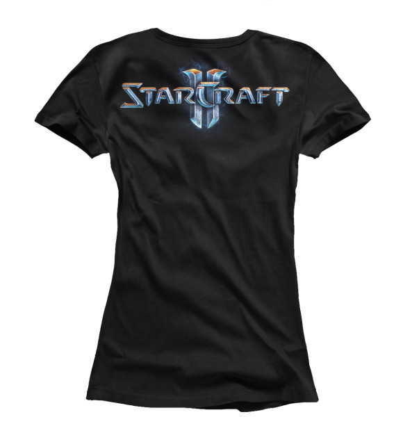 Женская футболка с притом StarCraft2 цвета Белый Женская футболка с изображением StarCraft2 цвета Белый