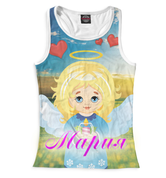 Женская майка-борцовка с изображением Мария цвета Белый