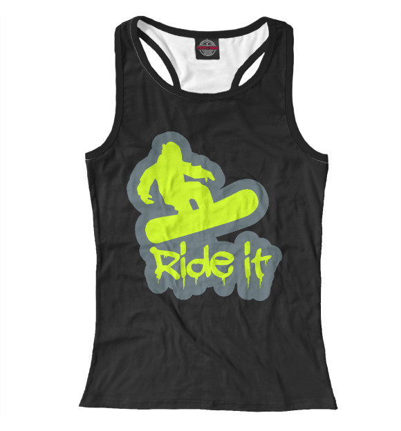 Женская майка-борцовка с изображением Ride It цвета Белый