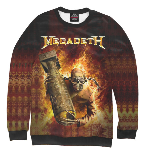 Мужской свитшот с изображением Megadeth цвета Белый