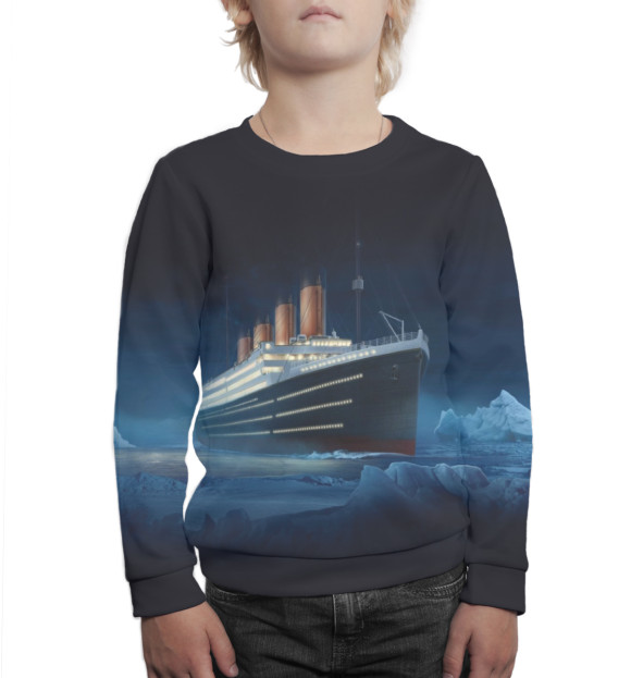 Свитшот для мальчиков с изображением Титаник цвета Белый