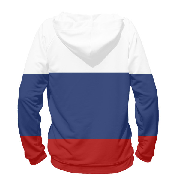 Мужское худи с изображением Russia Tricolour цвета Белый