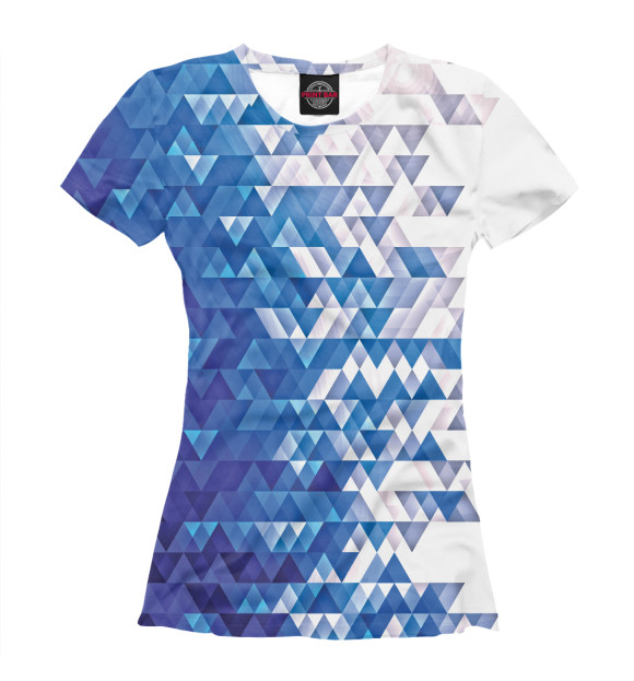 Женская футболка с изображением Polygonal Blue цвета Белый
