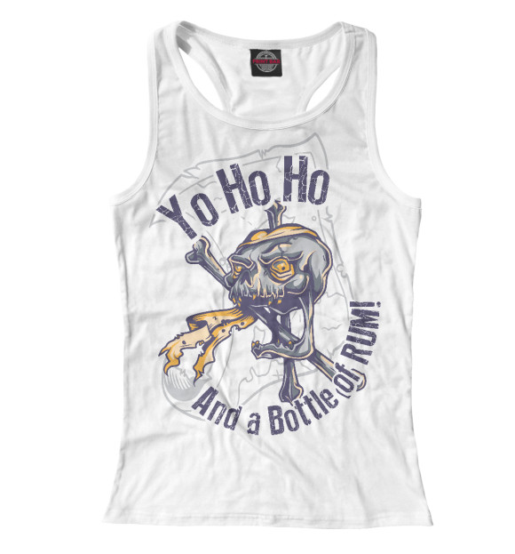 Женская майка-борцовка с изображением Йо-хо-хо и бутылка рома цвета Белый
