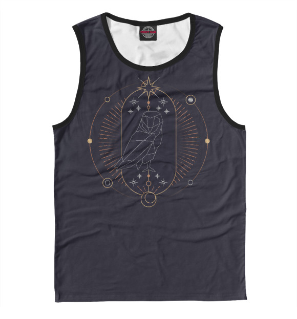 Майка для мальчика с изображением Geometric astrological owl цвета Белый
