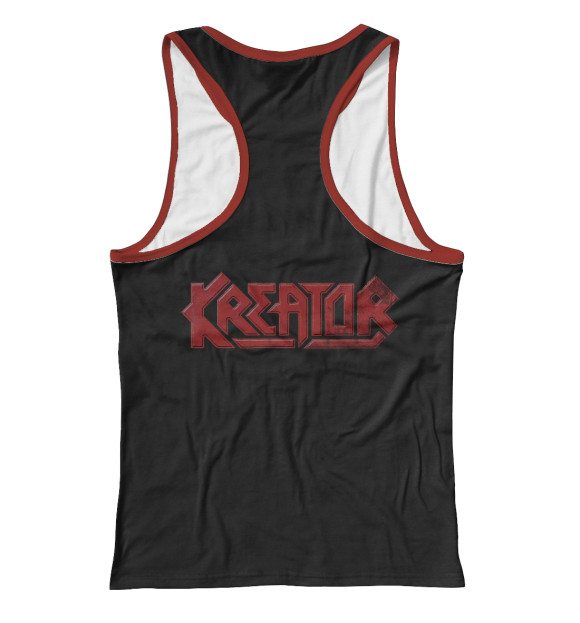 Женская майка-борцовка с притом Kreator - thrash metal band цвета Белый Женская майка-борцовка с изображением Kreator - thrash metal band цвета Белый