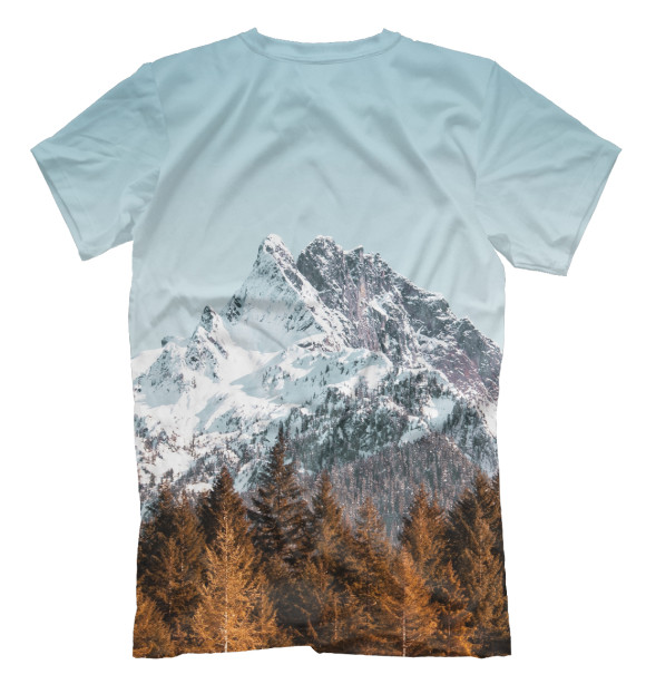 Футболка для мальчиков с изображением Снег в горах цвета Белый