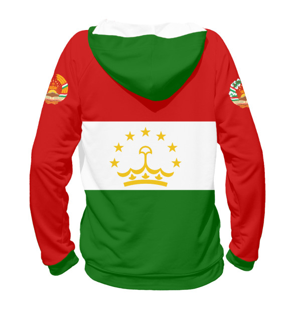 Мужское худи с изображением Tajikistan цвета Белый