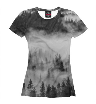 Женская футболка Туман над лесом