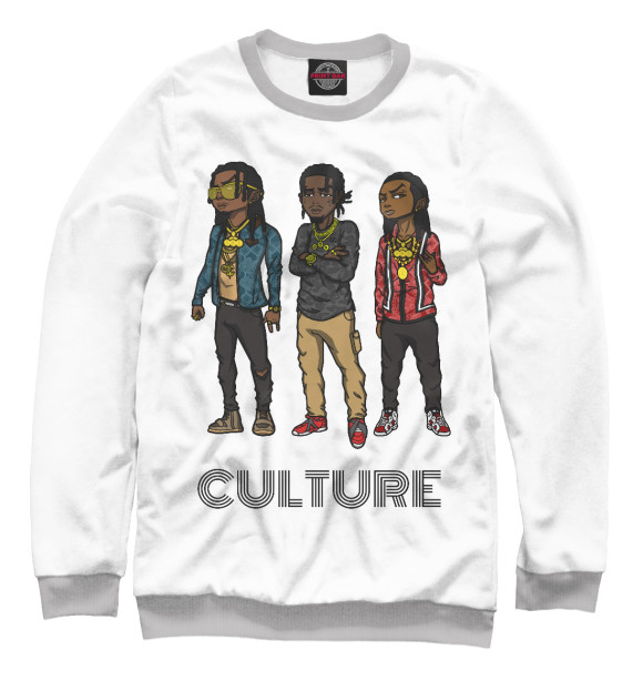 Свитшот для девочек с изображением MIGOS цвета Белый