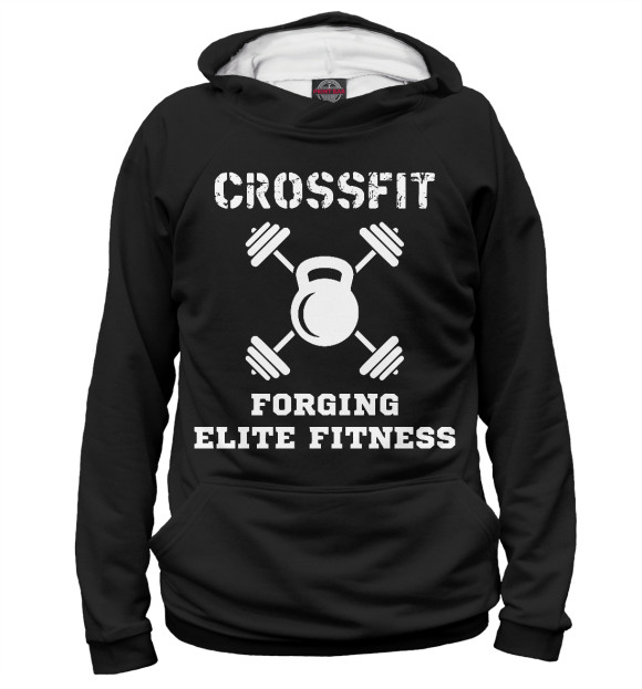 Мужское худи с изображением CrossFit цвета Белый