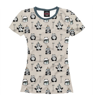 Женская футболка Индеец панда