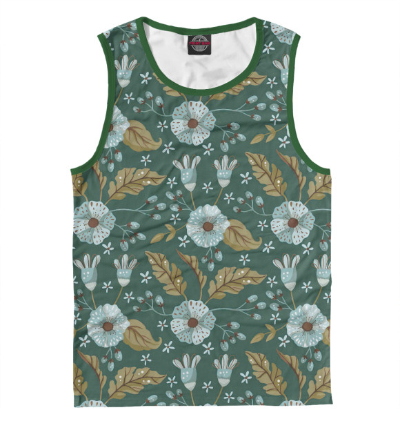 Майка для мальчика с изображением Классический цветы цвета Белый