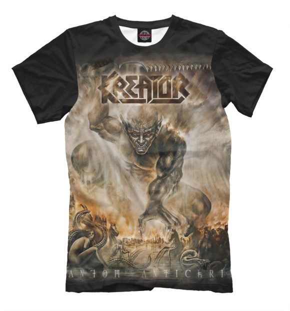 Футболка для мальчиков с изображением Kreator цвета Молочно-белый