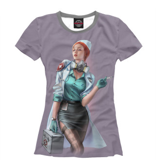Женская футболка Медсестра со шприцом