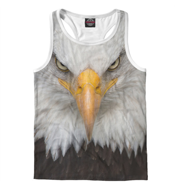 Мужская майка-борцовка с изображением Орел цвета Белый