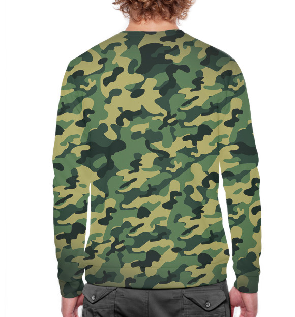 Мужской свитшот с изображением Военный Иван цвета Белый