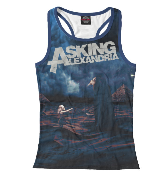 Женская майка-борцовка с изображением Asking Alexandria цвета Белый