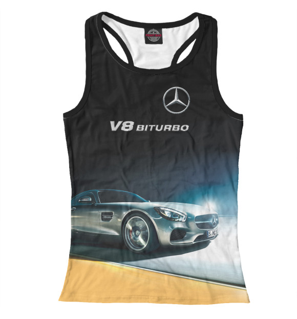 Женская майка-борцовка с изображением V8 BITURBO цвета Белый