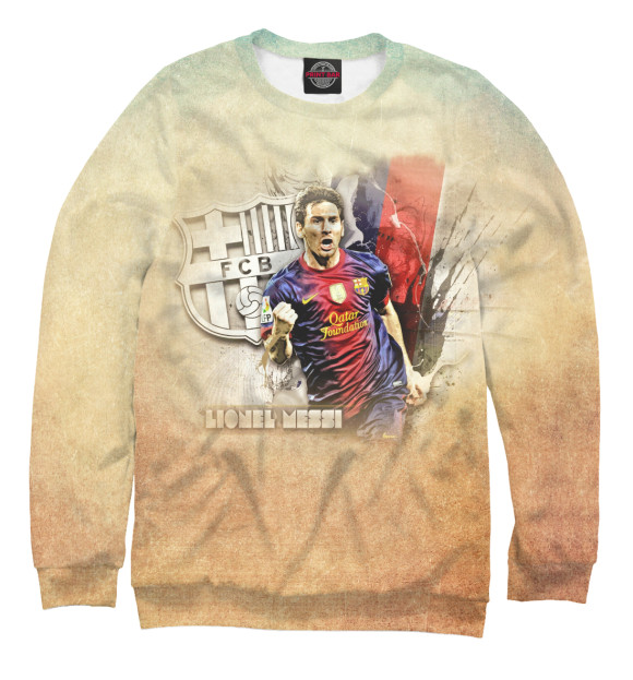 Мужской свитшот с изображением Lionel Messi цвета Белый