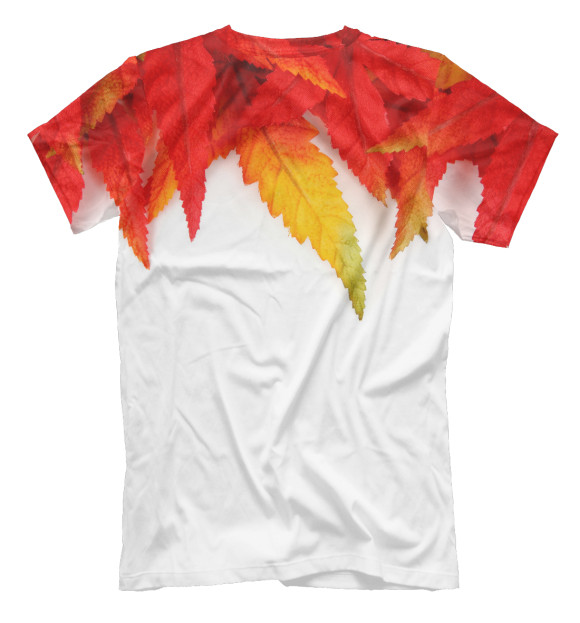 Мужская футболка с изображением Осень цвета Белый